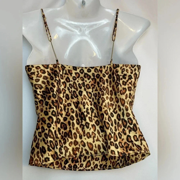 Zara Leopard Print Draped Neckline Camisole Tank Top  Size XS Mob Wife - Picture 4 of 9
